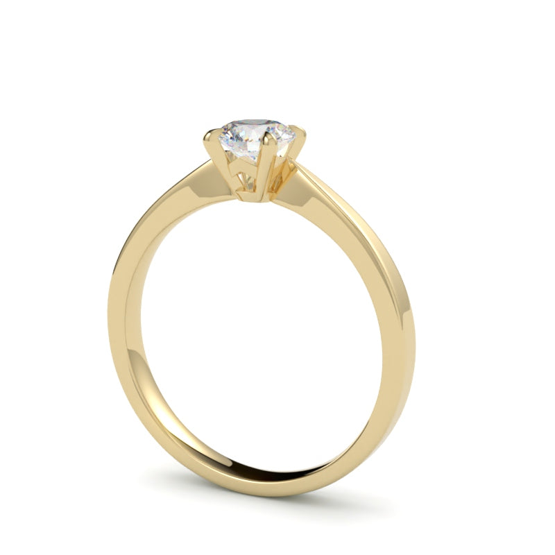 Pierścionek z diamentem z żółtego złota 750 – luksusowy wyrób szczecińskiej pracowni jubilerskiej GOLDPORT